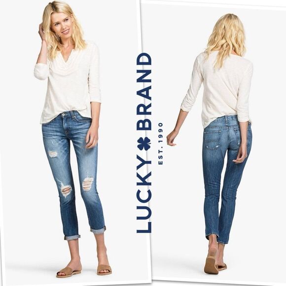 Lucky Brand Sienna Cigarette Distressed Jeans - Picture 1 of 13